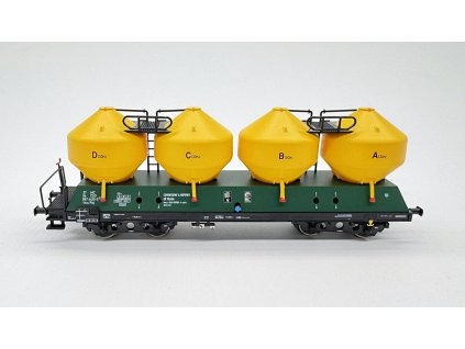 TT - vůz na sypké hmoty Raj/Uas ČSD, zelený rám, Praha 4425-5 / Igra model 96400006