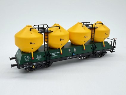 TT - vůz na sypké hmoty Raj/Uas ČSD, Praha 4427-1, zelený rám / Igra model 96400007