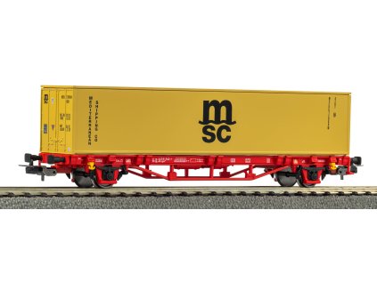 H0 - Plošinový vůz ložený kontejnerem ,,MSC 1x40“ NS, V / PIKO 27726