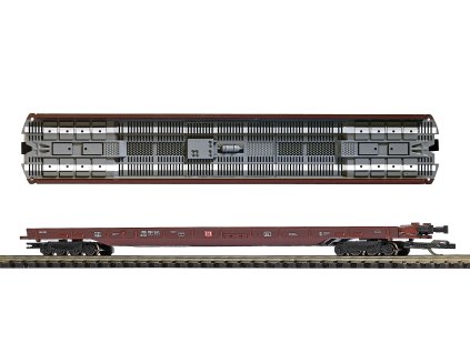 TT - Plošinový vůz Saadkms 6 DB na přepravu kamionů / BUSCH 31205