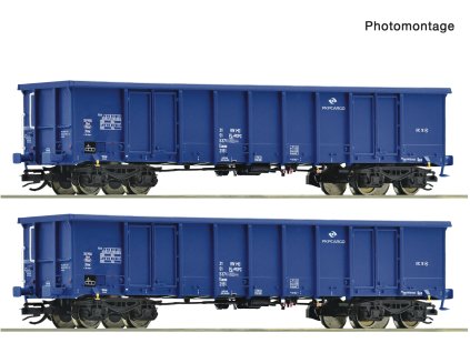 TT - 2dílná sada: Otevřené nákladní vagony PKP Cargo / ROCO 6680033
