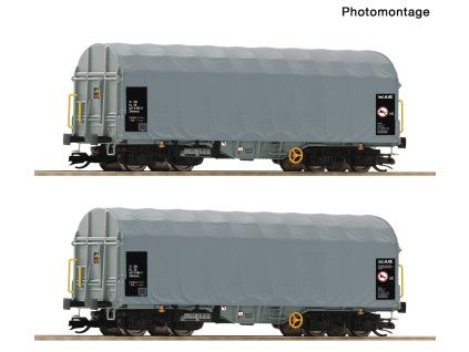 TT - Sada 2 plachtových vozů Shimmns, ČD/AAE Cargo / ROCO 6680025