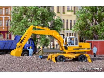 H0 - Bagr LIEBHERR A922 s příslušenstvím, stavebnice / Kibri 11261