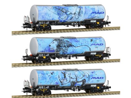 H0 - 3x kotlový vůz Zacns BSAS, "JESTŘAB", "LEV", "NOSOROŽEC" / Sudexpress S783904