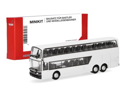 H0 - MiniKit Autobus Setra 228 DT, bílý / HERPA 014335