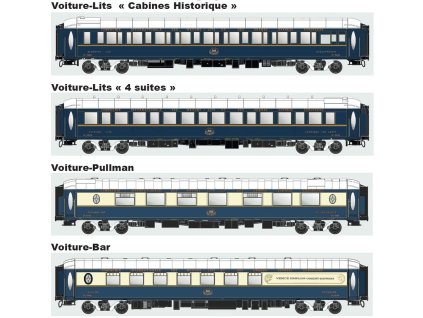 H0 - Set 4 osobních vozů, Benátky Simplon Orient Express , Ep.VI / L.S. models LSMW1007