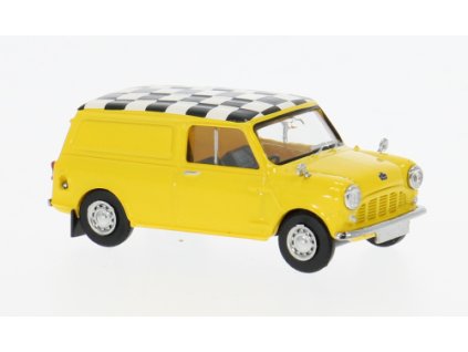 H0 - Austin Mini Van, gelb mit chequered flag / Brekina 15364