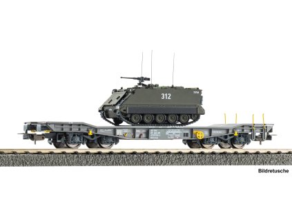 H0 - Plošinový vůz Slmmnps ložený M113 SBB-CFF V / PIKO 96280