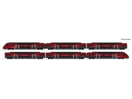 H0 - 6-dílný set patrových vozů 4706 Railjet ÖBB / ROCO 7700039