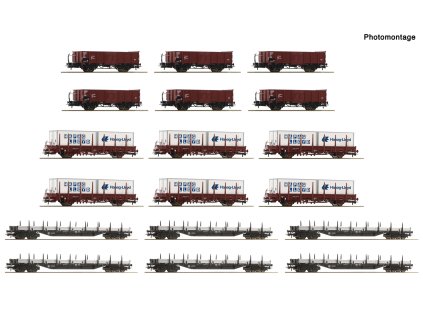 H0 -  Rangierbahnhof offene Güterwagen / ROCO 6600335