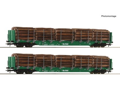 H0 - 2-dílná sada vozů Klanicový vůz Rnoos OnRail grün / ROCO 6600319