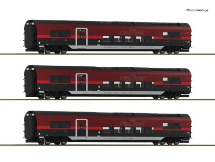 H0 - 3-dílný set vozů Railjet ÖBB s osvětlením / ROCO 6210179