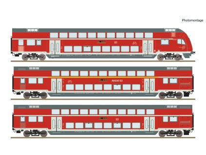H0 - 3-dílný set vozů Dosto RE2 DB AGDCC / ROCO 6210248