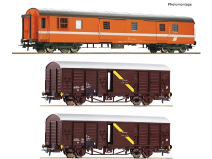 H0 - 3-dílný set vozů poštovního vlaku ÖBB / ROCO 6600294