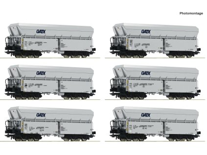 H0 - 6-dílný set výsypných vozů GATX / ROCO 6600220