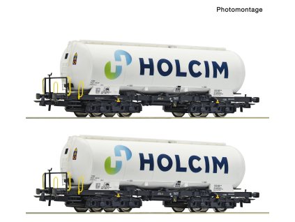 H0 - 2-dílná sada vozů Silowagen Uacs Holcim / ROCO 6600233
