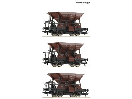 H0 - 3-dílný set vozů Talbot Schotterwagen DB / ROCO 6600269
