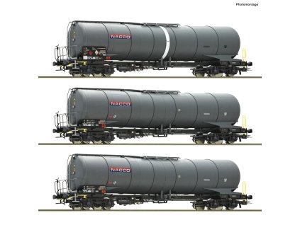 H0 - 3-dílný set vozů Kesselwagen Nacco / ROCO 6600197