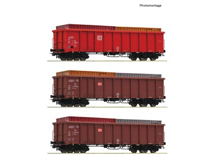 H0 - 3-dílný set vozů Eanos DB-AG + Container / ROCO 6600291