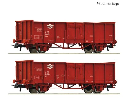 H0 - 2-dílná sada vozů offene Güterwagen MAV / ROCO 6600301