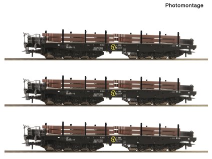 H0 - 3-dílný set vozů Schwerlastwagen NS+Brammen / ROCO 6600263