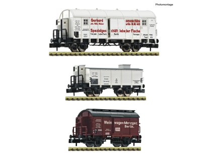N - Set 3 krytých nákladních vozů / Fleischmann 6660148