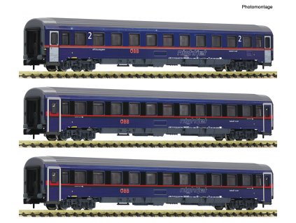 N - 3-tlg. Set: Eurofima-Wagen „Nightjet“ / Fleischmann 6260084