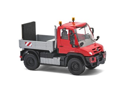 H0 - Mercedes-Benz Unimog U430, doprovod těžkých nákladů / Busch 50937
