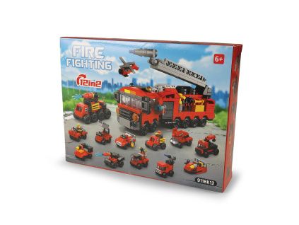 Stavebnice hasiči 12 autíček / RAPPA 261464