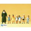 H0 - Jeptiška s dětmi, 7 figurek / Preiser 10401