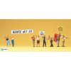 H0 - Demonstranti, 8 figurek / Preiser 10456