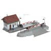 237472 1 h0 stavebnice zeleznicni prejezd elektricky s domkem faller 120174