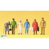 H0 - Postavy a policista, 6 figurek / Preiser 14023