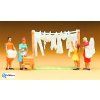 H0 - Pradleny, 4 figurky / Preiser 14050