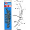 N - výhybka levá krátká oblouková CODE 80 / PECO ST-45