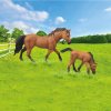 Sada koně 2 ks s ohradou hnědý / RAPPA 216082