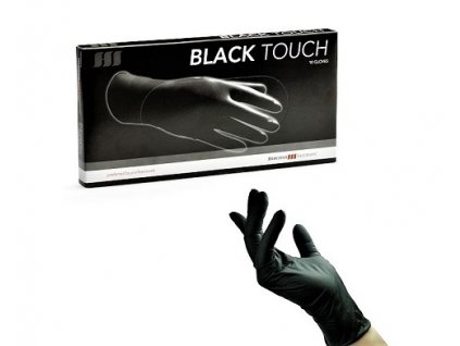 Hercules Sägemann Black Touch - latexové, nepúdrované rukavice, na opakované použitie, 10 ks/bal