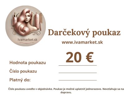 Darčekový poukaz IVAMARKET v hodnote 20 €