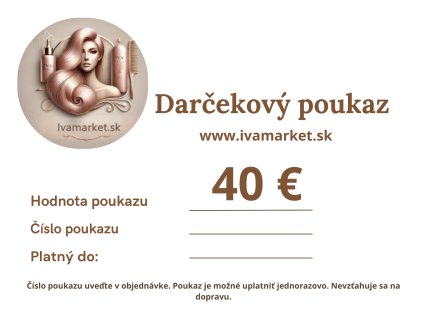 Darčekový poukaz IVAMARKET v hodnote 40 €