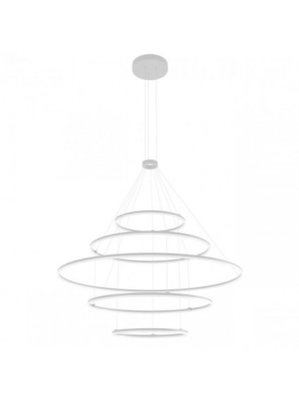 Závěsné LED svítidlo ORBIT ø 150 cm,  v. 250 cm, 3000k, 5 kruhů (Barva Černá, Stmívání, řízení DALI)