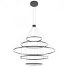 Závěsné LED svítidlo ORBIT ø 150 cm,  v. 250 cm, 4000K, 5 kruhů (Barva Černá, Stmívání, řízení TRIAC)