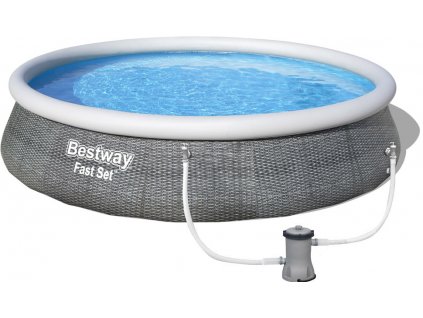 Zahradní bazén Bestway Fast Set Rattan 3,96 x 0,84 m 57376