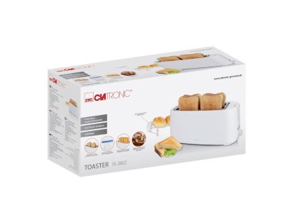 Clatronic TA 3802 topinkovač toaster 4 topinky 2 krajíce bílý
