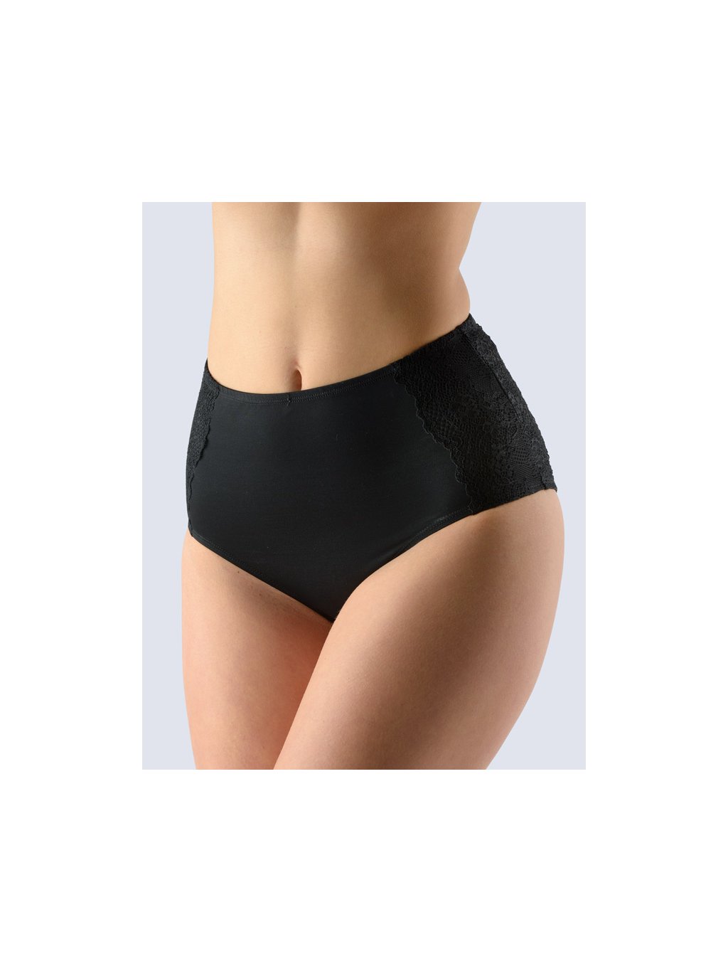 Kalhotky klasické vyšší bok 10204P (Barva/Velikost <img KodProduktu="10204P">černá / M/L)