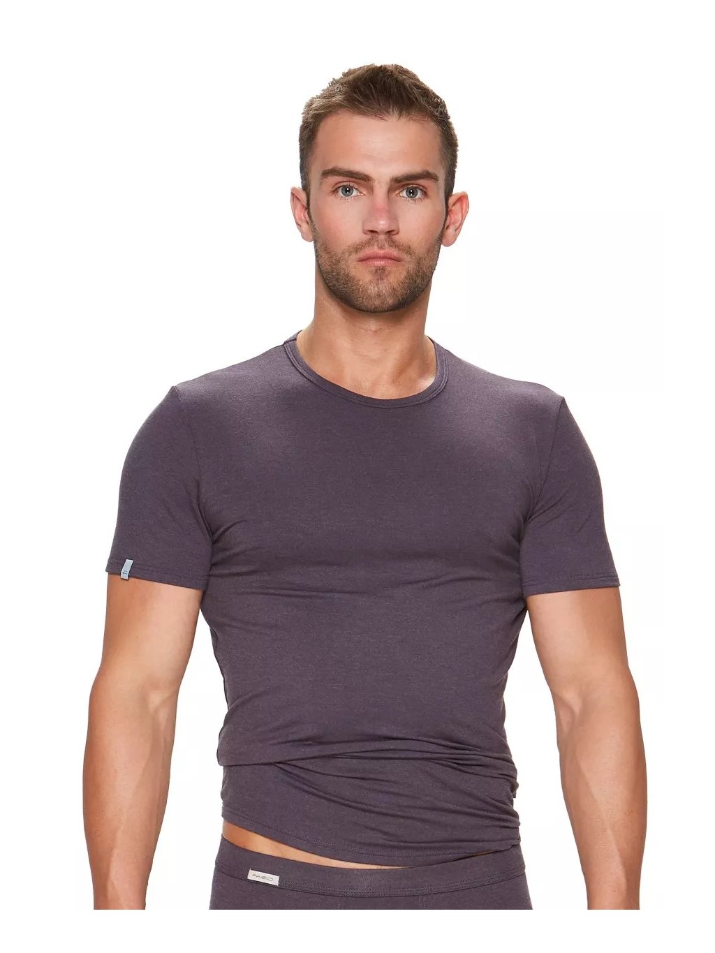 Pánské jednobarevné tričko s krátkým rukávem 113 Fabio (Barva/Velikost <img KodProduktu="2101182113H">modrá melír / XXL/3XL)