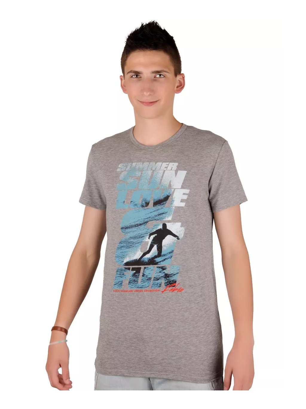 Pánské jednobarevné tričko s obrázkem surfingu Fabio (Barva/Velikost <img KodProduktu="2109182408H">modrá / S/M)