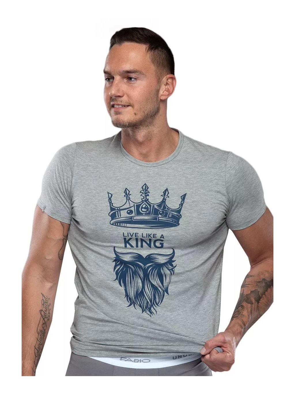 Pánské tričko Hard 09/1-82/823 FABIO (Barva/Velikost <img KodProduktu="2109182823H">světlý melír / XL/XXL)