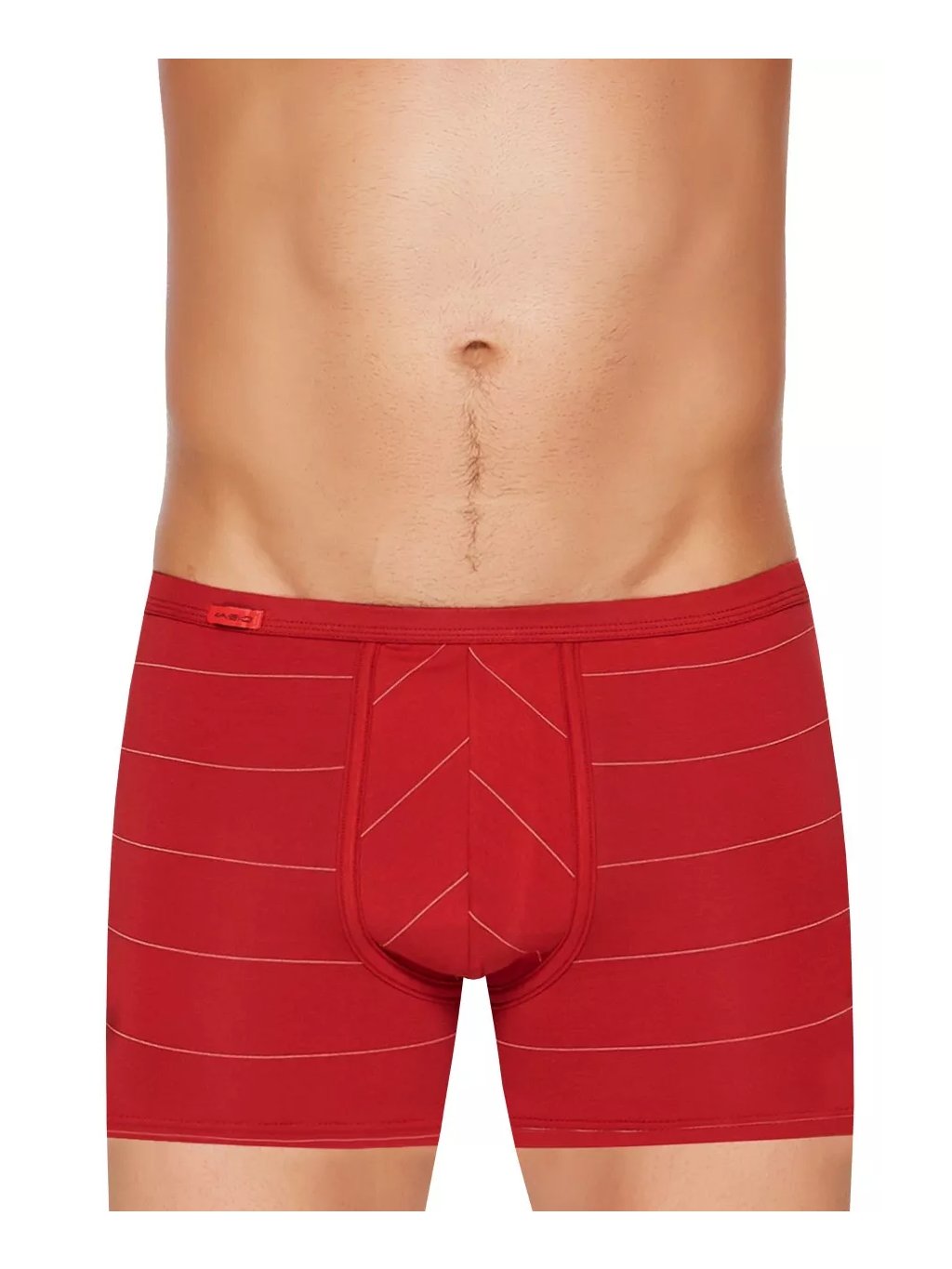 Pánské boxerky s delší nohavičkou a podélným proužkem vzor 74 Fabio (Barva/Velikost <img KodProduktu="2110113074H">vínová světlá / S/M)