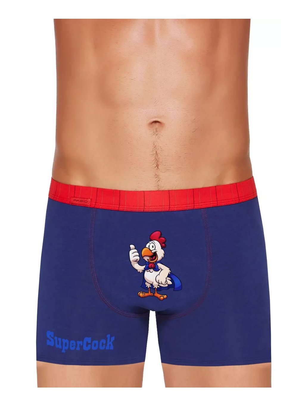 Pánské jednobarevné boxerky s obrázkem kohouta Fabio (Barva/Velikost <img KodProduktu="2117119215H">modrá / XL/XXL)