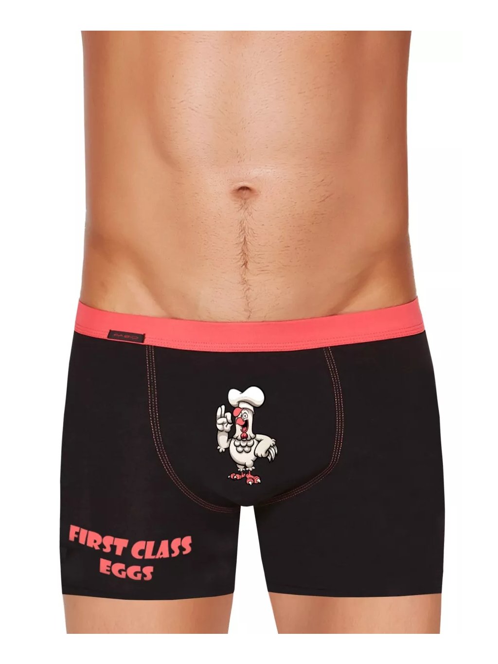 Pánské jednobarevné boxerky s obrázkem slepice Fabio (Barva/Velikost <img KodProduktu="2117119220H">černá / XL/XXL)